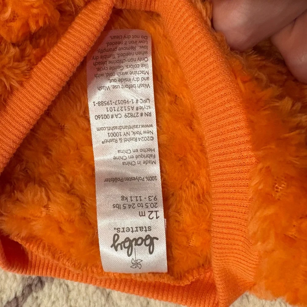 Carter's Orange Plush Pumpkin 'Boo' Kids Sweatshirt - Picture 2 of 4